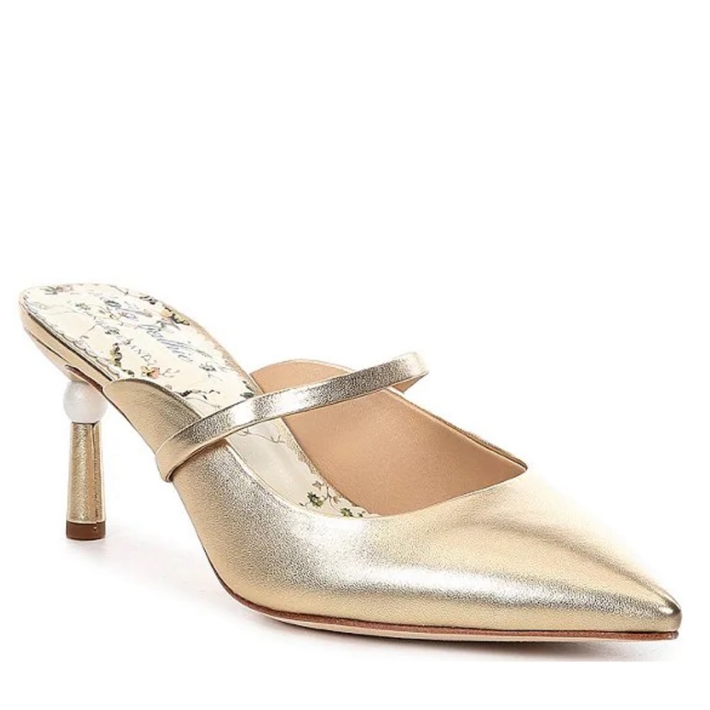 Antonio Melani x Nicola Bathie Maddie Metallic Leather Dress Mules